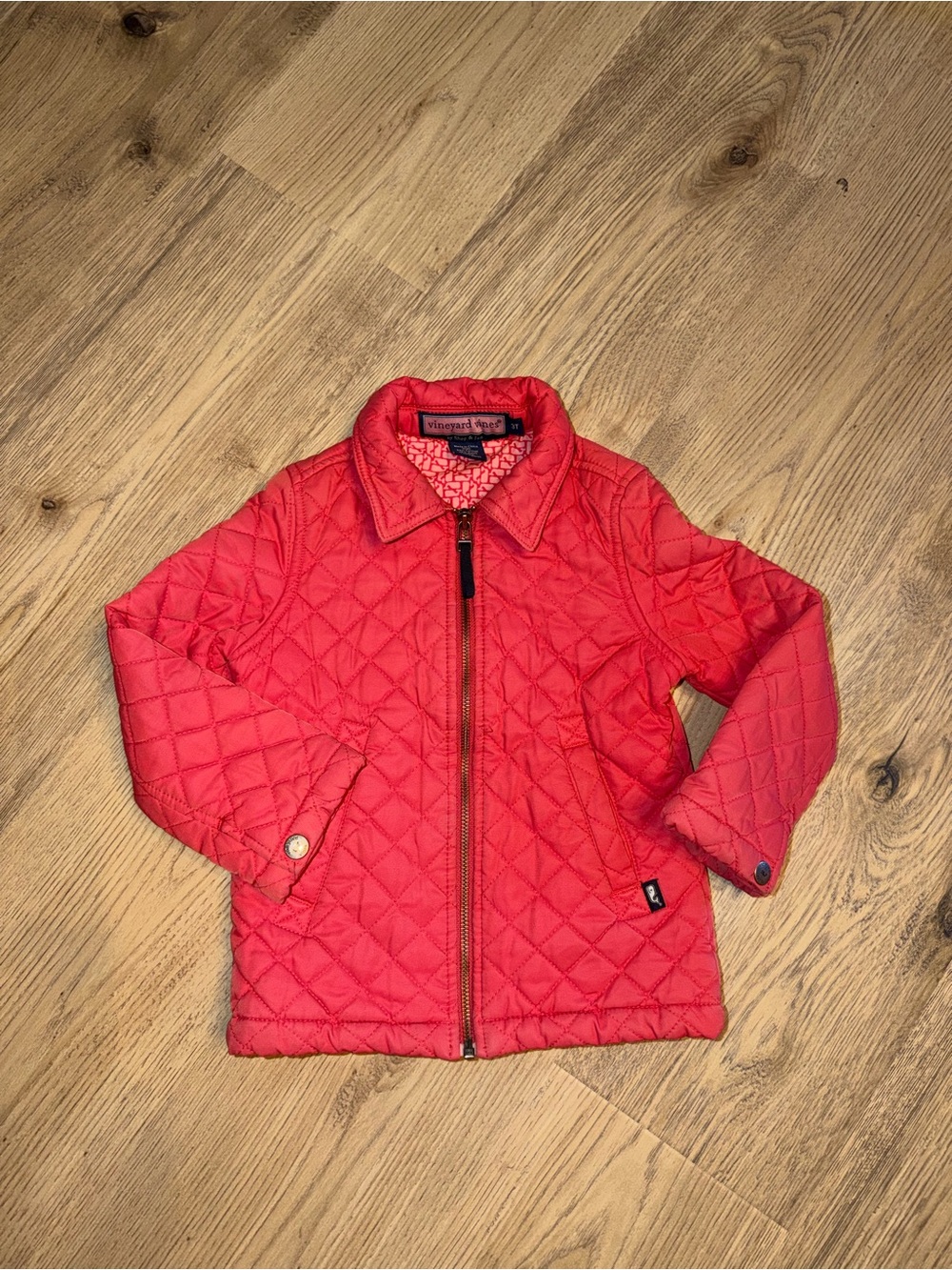 Vineyard Vines Girls' Quilted pink coat Jacket